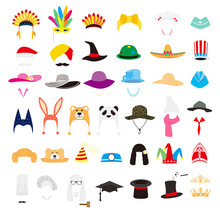 Hat And Cap Icon Set, Vector Illustration