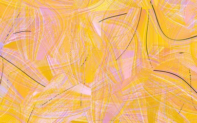 Poster - Light Pink, Yellow vector texture with abstract forms.