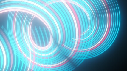 Poster - Abstract spiral rotating glow lines, computer generated background, 3D rendering background.