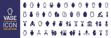 Vase And Pottery Icon Collection. Ancient Container Icon Vector Illustration.