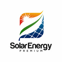 Wall Mural - Creative Solar Energy Logo Design Vector Template