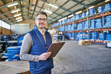 Poster - If you need the part, weve got it in stock. Shot of a young man holding a clipboard in a warehouse.