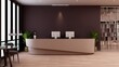 © Ayyathullah Ahmad - office front desk or receptionist room with wooden design interior
