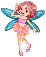 Wall Mural - Beautiful fairy girl cartoon character