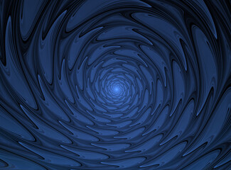 Wall Mural - Abstract fractal blue spiral on dark background