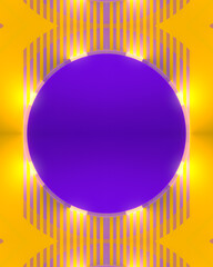 Poster - Composition of rounded figure with a luminous ring in the center. Modern 3d rendering digital illustration