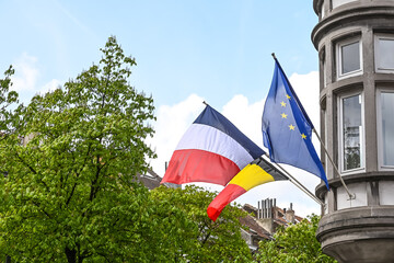 Poster - Belgique france belge français drapeau europe Bruxelles politique