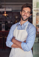 Poster - Ill make my coffee shop a success. Cropped portrait of a young barista standing in a coffee shop.