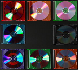 Canvas Print - Laser discs are an old information storage device.