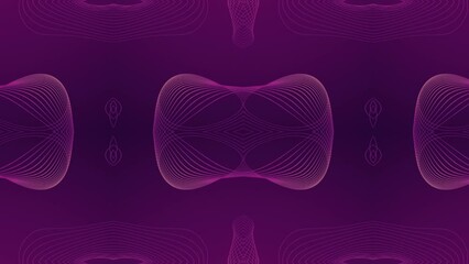 Poster - kaleidoscopic pattern of distorted purple lines. 3d rendering loop animation