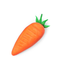 Wall Mural - Orange carrot made from play dough on white background