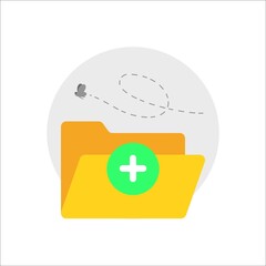 Poster - Empty folder, tap to add file concept illustration flat design vector eps10. modern graphic element for landing page, empty state ui, infographic, icon