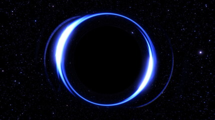 Fototapete - Black hole in space, absorption of matter. Event horizon, strong gravitational pull. Supermassive black hole absorbing stars and galaxies. 3d render