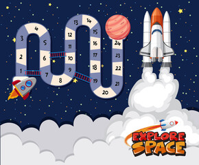 Wall Mural - Game template with space theme background