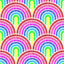 Wavy Seamless Pattern. Embroidered Print For Textiles, Packaging. Vector Illustration.