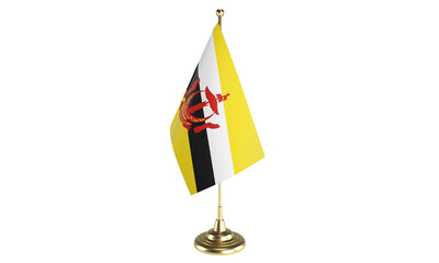 Canvas Print - Brunei table flag on white background, 3d rendering, isolated