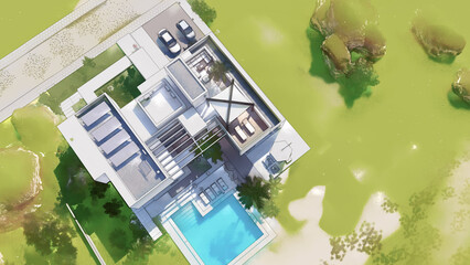 Aufkleber - Architecture design of luxury villa
