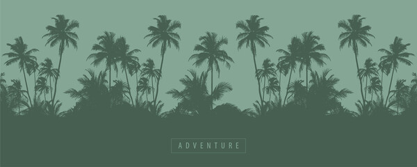 tropical palm tree silhouette background summer holiday design