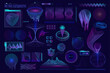Retro futuristic abstract textures. Neon futuristic technology texture. Vector cyberpunk digital grid