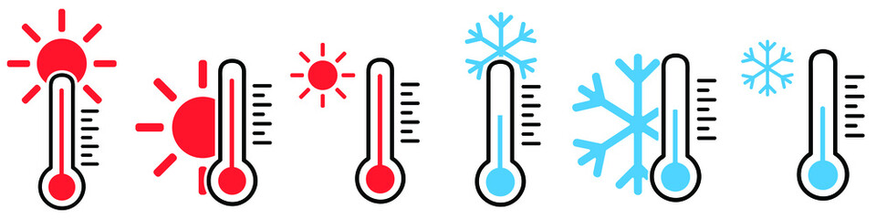 cold and hot icon vector. temperature illustration sign. thermometer symbol. heat logo.