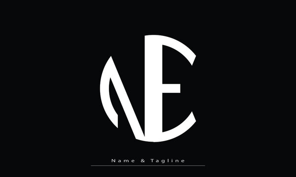 Alphabet letters Initials Monogram logo NE , EN