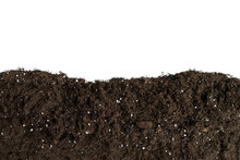 Natural Soil Cutting With White Background On Top. International Earth Day.