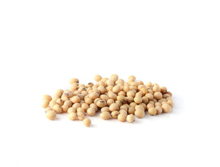 Wall Mural - Soybeans seeds or soya bean  isolated on white background.