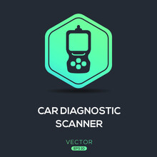 Creative (Car Diagnostic Scanner) Icon, Vector Sign.