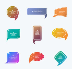 Poster - Set of vector colored speech bubbles with gradient.