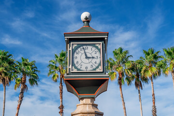 Clock tower on town square in Downtown of St. Augustine, Florida, Unated States.