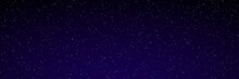 Dark Blue Night Sky With Stars Panoramic Background. Vector