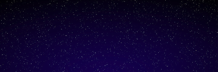 dark blue night sky with stars panoramic background. vector