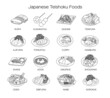 Japanese Teishoku Foods icon set