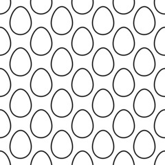 Wall Mural - eggs seamless white pattern.