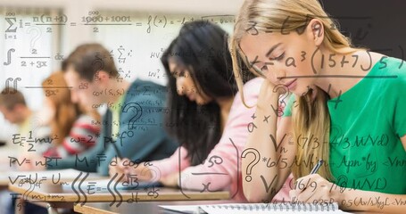 Poster - Animation of mathematical equations over diverse students in classroom