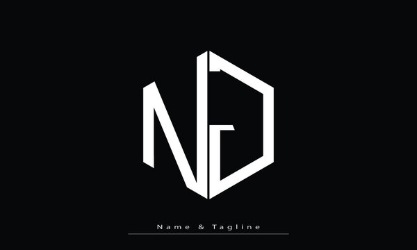Alphabet letters Initials Monogram logo NJ , JN