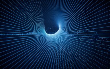 Poster - Glowing laser lines, abstract background, 3d rendering.