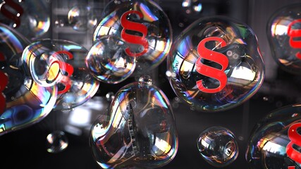 Wall Mural - Red Paragraphs Soap Bubbles