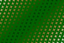 Green Star Gold Holiday Christmas Foil Wrapping Paper Pattern