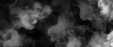 Dark Clouds In A Storm Sly. Thunder Wallpaper. Fluffy Clouds In The Sky. Black And White Watercolor Background	