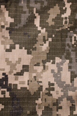 Wall Mural - Ukrainian military uniform fabric. Pixel military uniform. Military camouflage fabric background