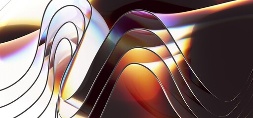 Poster - Colorful flowing liquid thermal waves abstract background