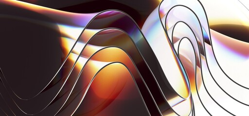 Poster - Abstract fluid gradient shape flowing
