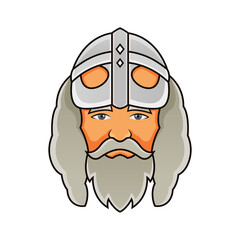 Wall Mural - Viking head mascot illustration. Premium logo