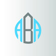 ABA logo monogram isolated on circle element design template, ABA letter logo design on white background. ABA creative initials letter logo concept.  ABA letter design.