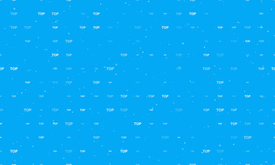 Poster - Seamless background pattern of evenly spaced white top symbols of different sizes and opacity. Vector illustration on light blue background with stars