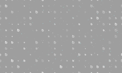 Poster - Seamless background pattern of evenly spaced white goal symbols of different sizes and opacity. Vector illustration on gray background with stars