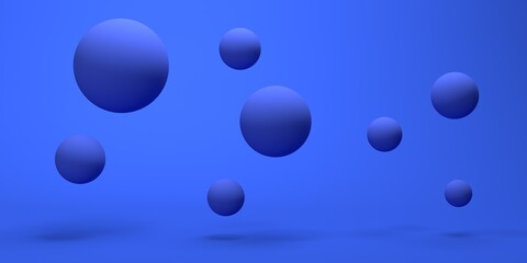 Poster - Spheres of many sizes - abstract 3D render design