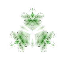 Isolated On White Green And Gray Watercolor Painted Triangular Kaleidoscopic Canvas On White Paper. Fine Abstract Multicolor Symmetric Painting. Symmetrical Artistic Multicolored Background. Bright Co