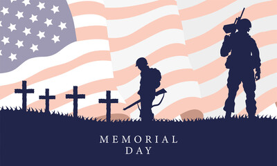 Canvas Print - memorial day poster